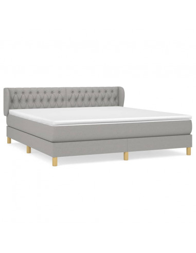 Giroletto a Molle con Materasso Grigio Chiaro180x200 cm Tessuto