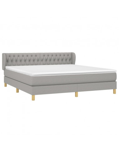 Giroletto a Molle con Materasso Grigio Chiaro180x200 cm Tessuto