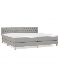 Giroletto a Molle con Materasso Grigio Chiaro 200x200cm Tessuto 2