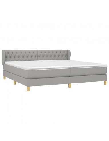 Giroletto a Molle con Materasso Grigio Chiaro 200x200cm Tessuto