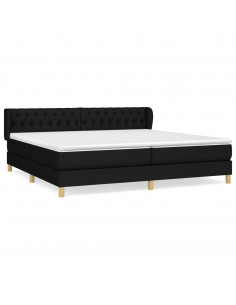 Giroletto a Molle con Materasso Nero 200x200 cm in Tessuto 2