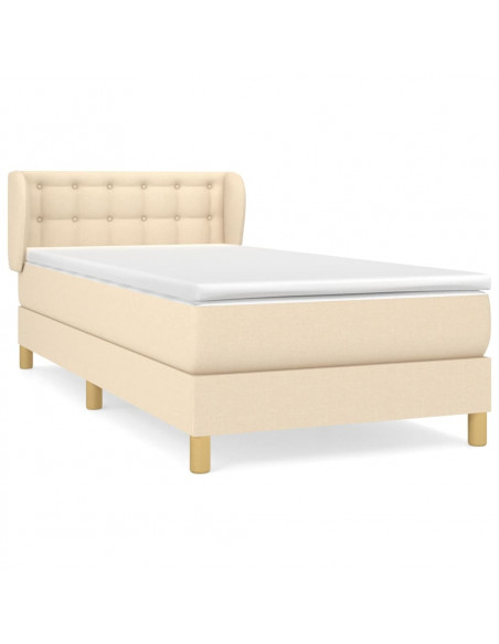 Giroletto a Molle con Materasso Crema 90x190 cm in Tessuto
