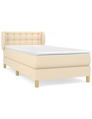 Giroletto a Molle con Materasso Crema 100x200 cm in Tessuto