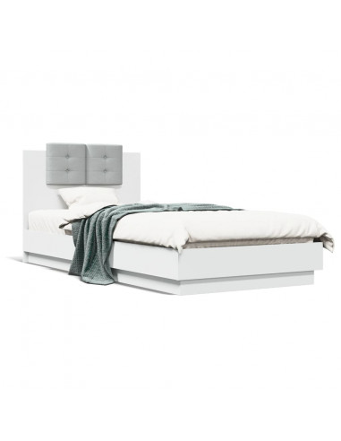 Giroletto con Testiera Bianco 100x200 cm in Legno Multistrato