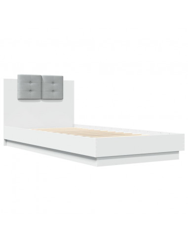 Giroletto con Testiera Bianco 100x200 cm in Legno Multistrato