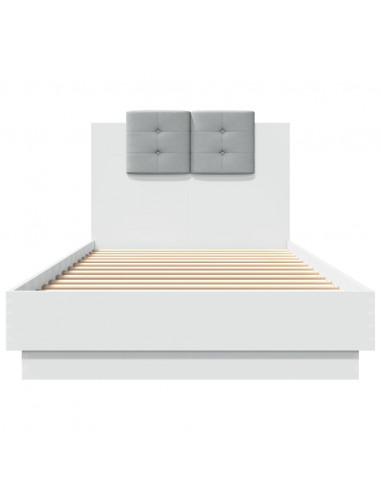 Giroletto con Testiera Bianco 100x200 cm in Legno Multistrato