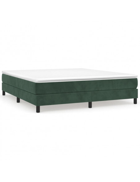 Giroletto a Molle con Materasso Verde Scuro 180x200 cm Velluto