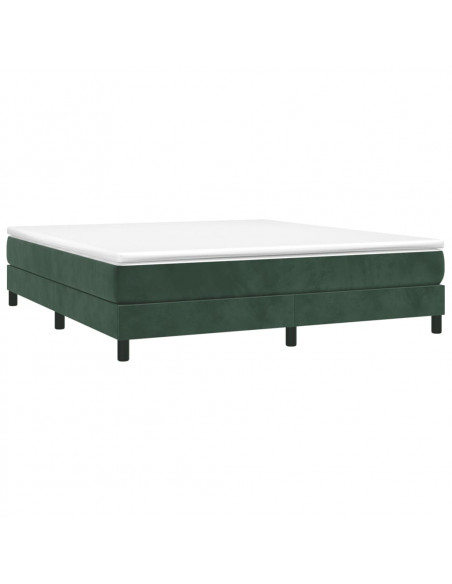 Giroletto a Molle con Materasso Verde Scuro 180x200 cm Velluto
