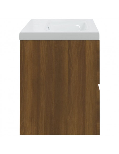 Mobile Bagno Lavabo Integrato Rovere Marrone Legno Multistrato