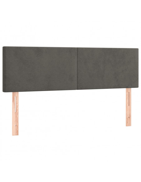 Giroletto a Molle con Materasso Grigio Scuro 140x190 cm Velluto