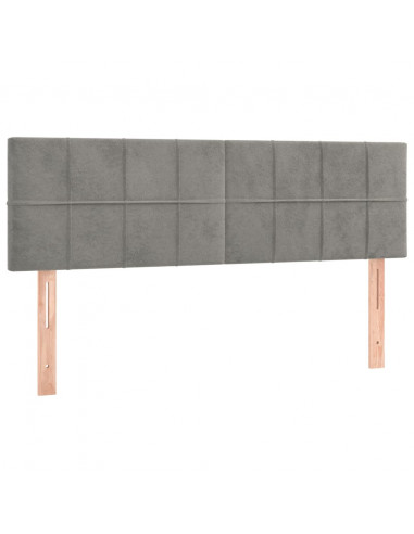 Giroletto a Molle con Materasso Grigio Chiaro 140x190cm Velluto