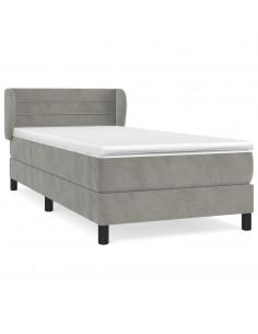 Giroletto a Molle con Materasso Grigio Scuro 90x200 cm Velluto 2