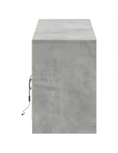 Mobile Porta TV con LED Grigio Cemento 180x34x50cm Truciolato