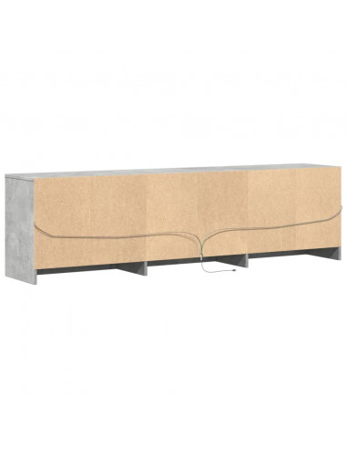 Mobile Porta TV con LED Grigio Cemento 180x34x50cm Truciolato