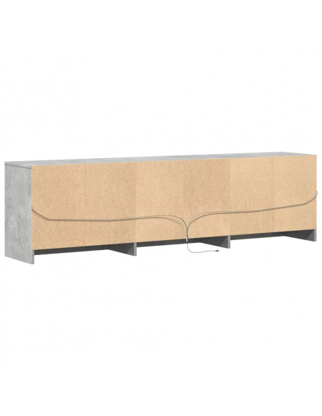 Mobile Porta TV con LED Grigio Cemento 180x34x50cm Truciolato