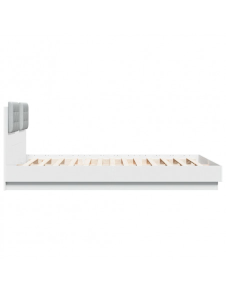 Giroletto con Testiera Bianco 150x200 cm in Legno Multistrato