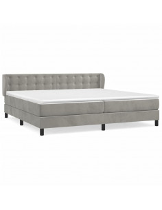 Giroletto a Molle con Materasso Grigio Chiaro 200x200cm Velluto 2