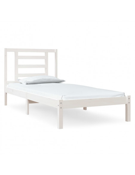 Giroletto Bianco in Legno Massello di Pino 90x190 cm Single