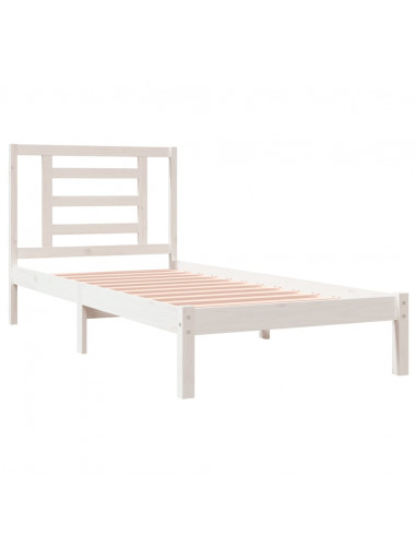 Giroletto Bianco in Legno Massello di Pino 90x190 cm Single