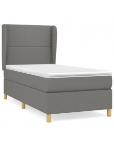 Giroletto a Molle con Materasso Grigio Scuro 100x200 cm Tessuto 2