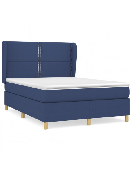 Giroletto a Molle con Materasso Blu 140x190 cm in Tessuto