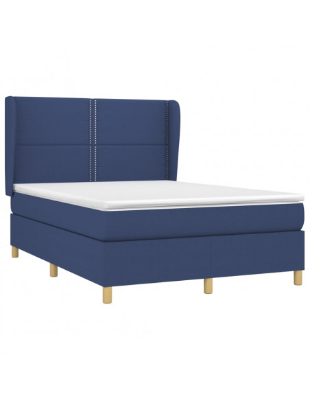 Giroletto a Molle con Materasso Blu 140x190 cm in Tessuto