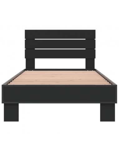 Giroletto Nero 90x200 cm in Legno Multistrato e Metallo