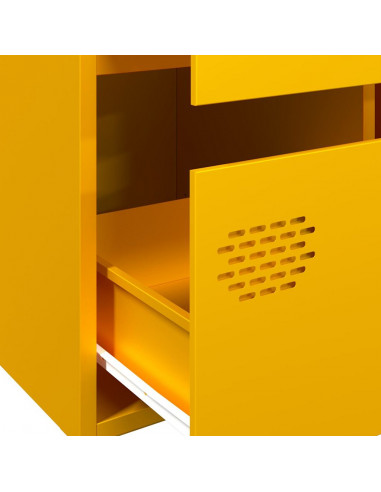 Credenza Giallo Senape 68x39x101,5 cm in Acciaio