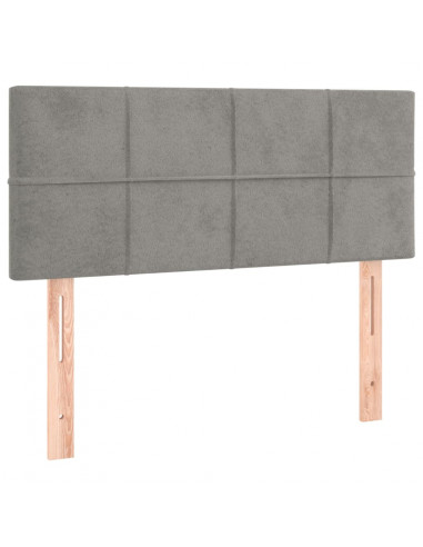 Giroletto a Molle con Materasso Grigio Chiaro 90x200 cm Velluto