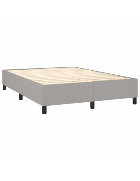 Giroletto a Molle con Materasso Grigio Chiaro 140x190cm Tessuto
