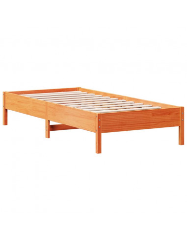 Letto senza Materasso Marrone Cera 90x190 cm in Legno di Pino