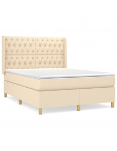 Giroletto a Molle con Materasso Crema 140x19 cm in Tessuto 2