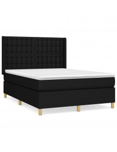 Giroletto a Molle con Materasso Nero 140x190 cm in Tessuto 2