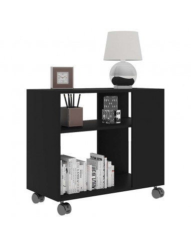 Tavolino da Salotto Nero 70x35x55 cm in Legno Multistrato