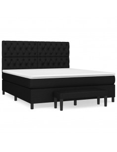 Giroletto a Molle con Materasso Nero 160x200 cm in Tessuto 2