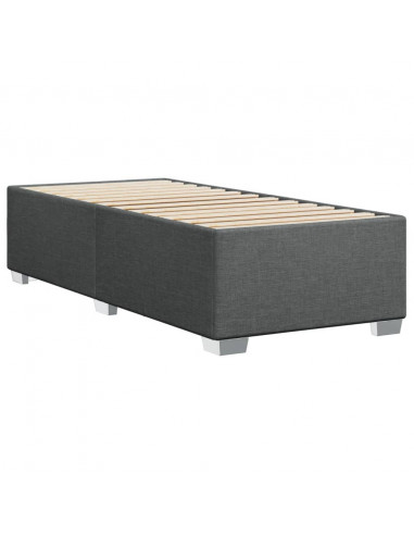 Giroletto a Molle con Materasso Grigio Scuro 80x200 cm Tessuto