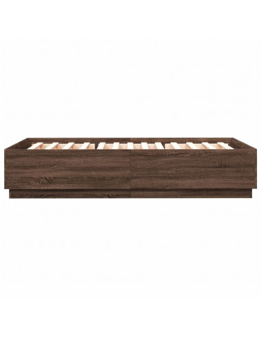 Giroletto Luci LED Rovere Marrone 120x200 cm Legno Multistrato