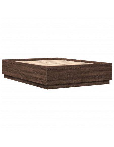 Giroletto Luci LED Rovere Marrone 120x200 cm Legno Multistrato