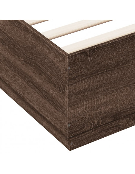 Giroletto Luci LED Rovere Marrone 120x200 cm Legno Multistrato