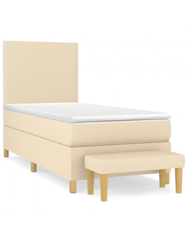 Giroletto a Molle con Materasso Crema 80x200 cm inTessuto