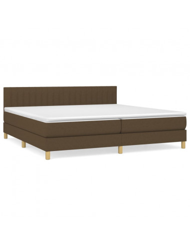 Giroletto a Molle con Materasso Marrone Scuro 200x200cm Tessuto