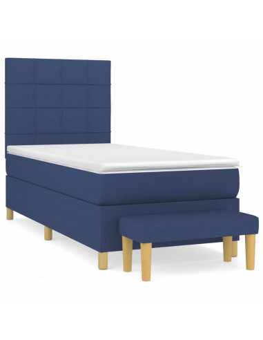 Giroletto a Molle con Materasso Blu 100x200 cm in Tessuto