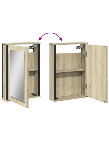 Mobile Bagno con Specchio Rovere Sonoma 42x12x60 cm Multistrato