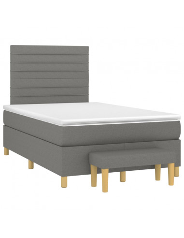 Giroletto a Molle con Materasso Grigio Scuro 120x200 cm Tessuto