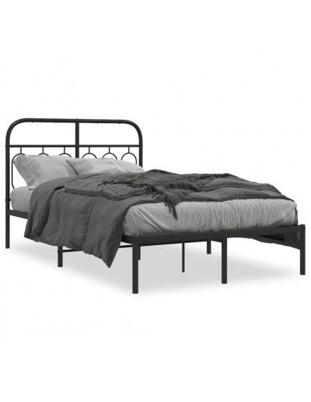 Giroletto con Testiera in Metallo Nero 120x190 cm