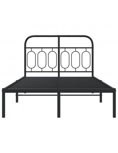 Giroletto con Testiera in Metallo Nero 120x190 cm