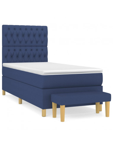 Giroletto a Molle con Materasso Blu 100x200 cm in Tessuto