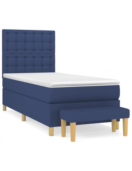 Giroletto a Molle con Materasso Blu 90x190 cm in Tessuto
