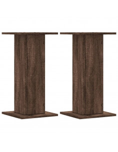Supporti Altoparlanti 2 pz Marrone 30x30x60cm Legno Multistrato 2