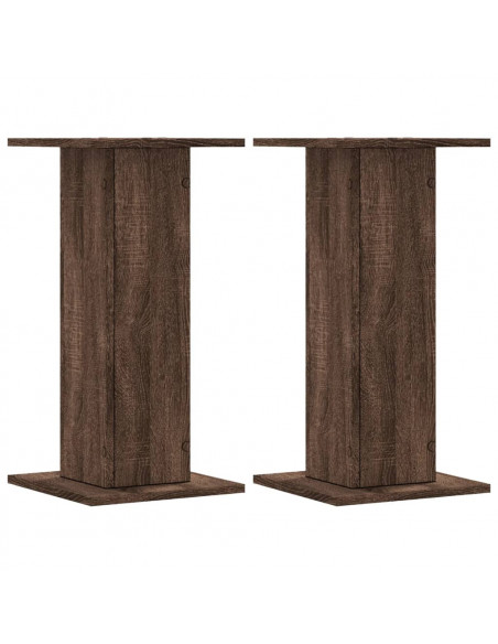 Supporti Altoparlanti 2 pz Marrone 30x30x60cm Legno Multistrato